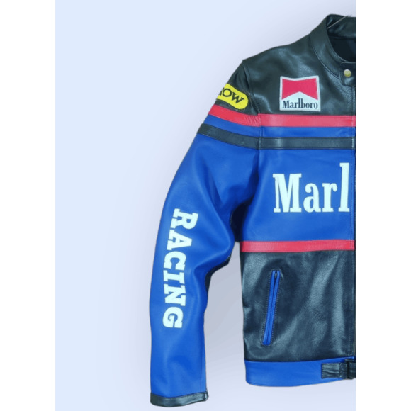 Vintage🔥 Marlboro Racing Leather Jacket - Picture 6 of 8